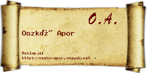 Oszkó Apor névjegykártya